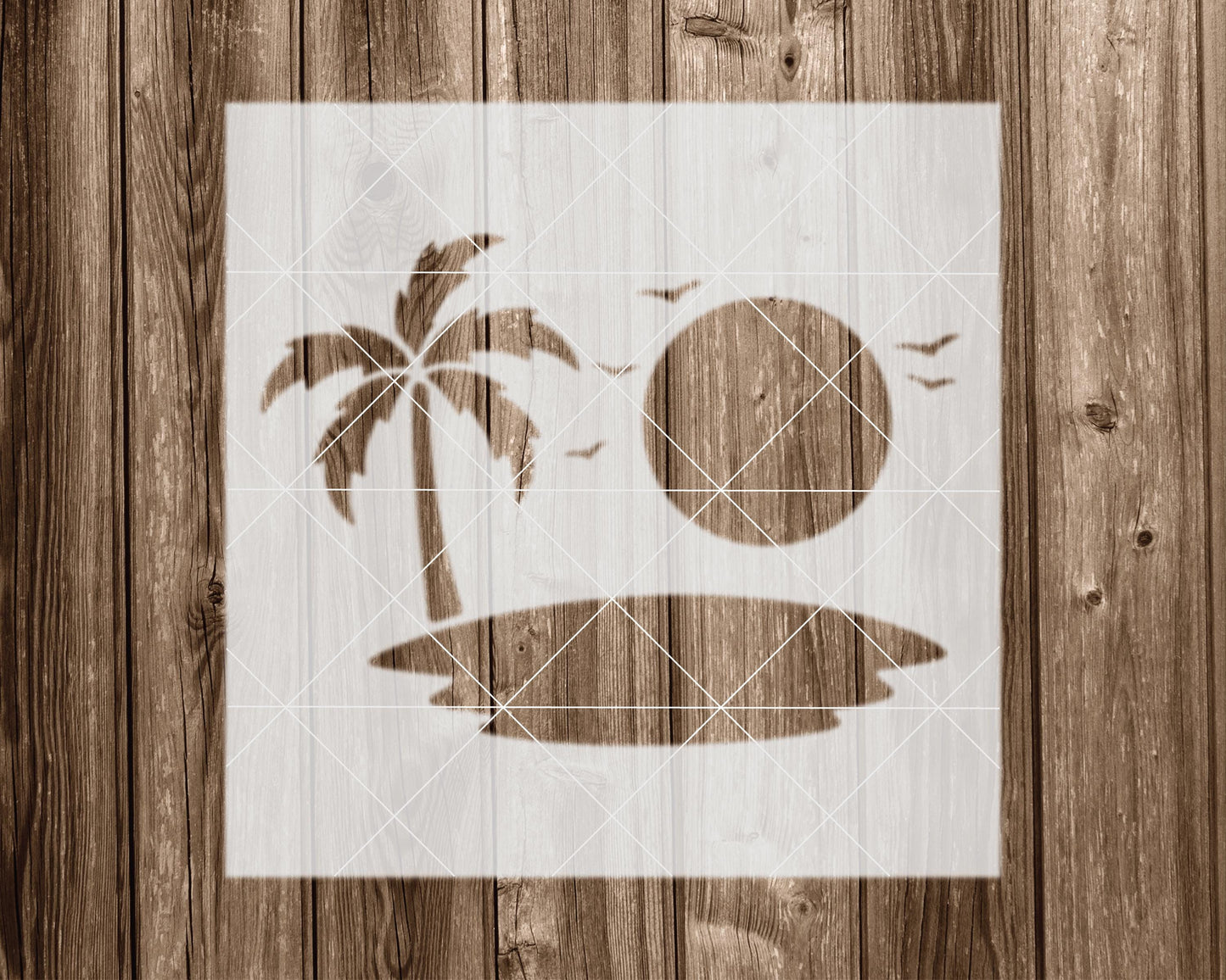 Beach Stencil, Reusable Stencil For Painting, 2270