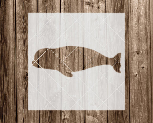 Beluga Whale Stencil: Compact, Eco-Friendly - Food Safe Mylar