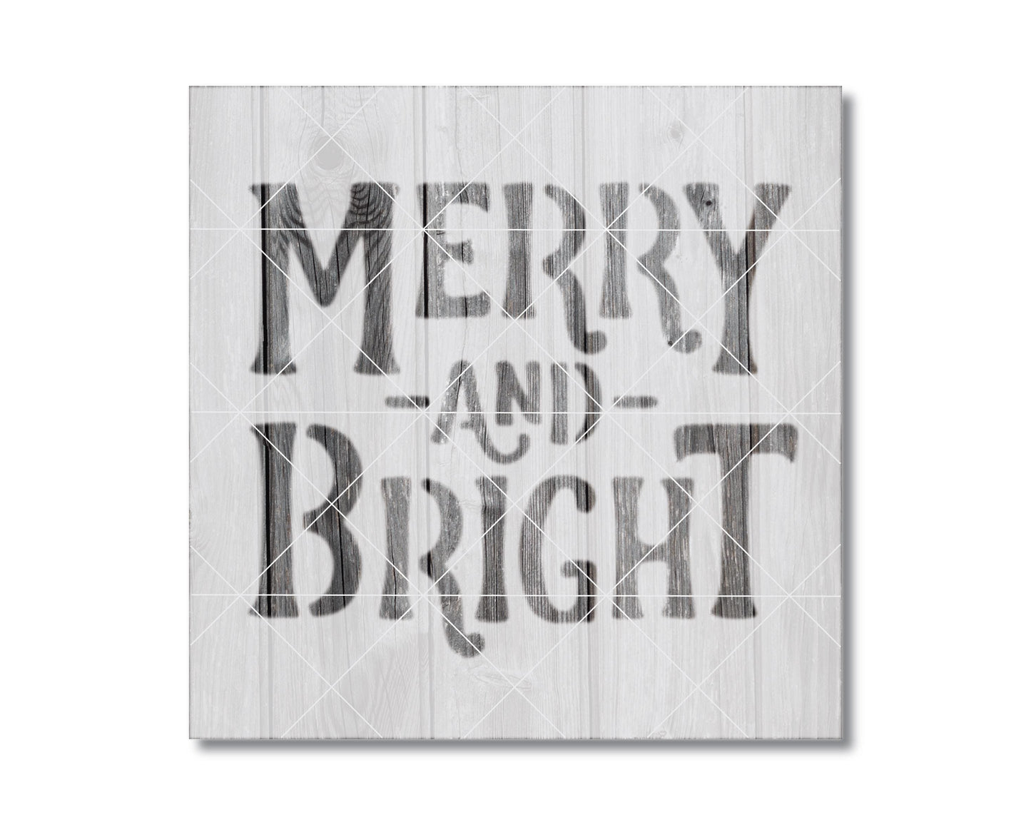 Reusable Painting Stencil - Merry and Bright Holiday Craft Stencil | Food Safe Mylar 2345