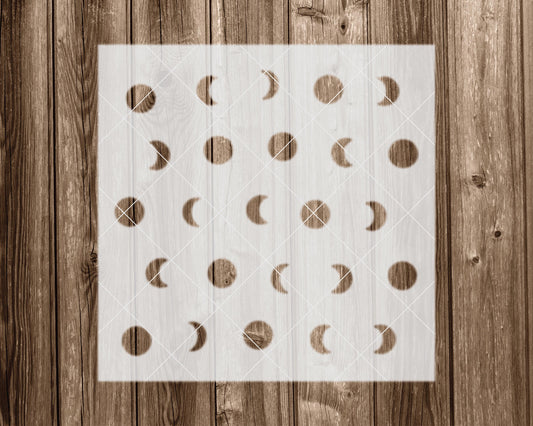 Moon Phase Stencil - Reusable Art Stencil Durable Mylar Sheet