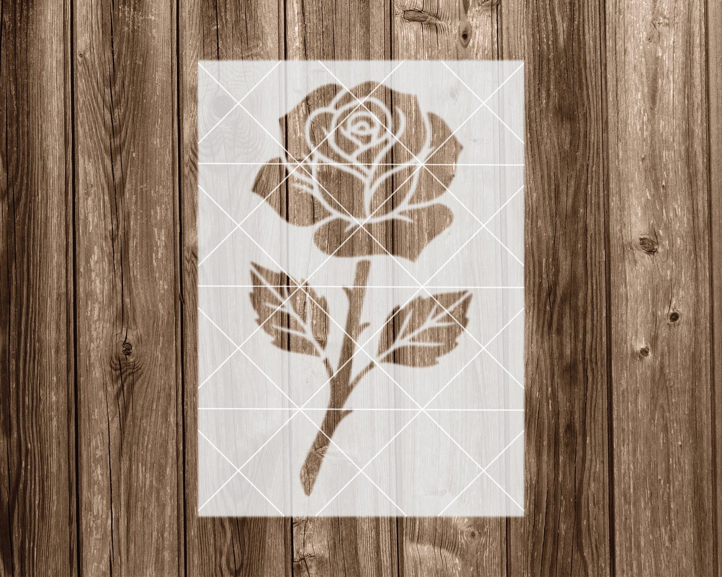 Rose Stencil: Reusable Flower Template for Painting 2419
