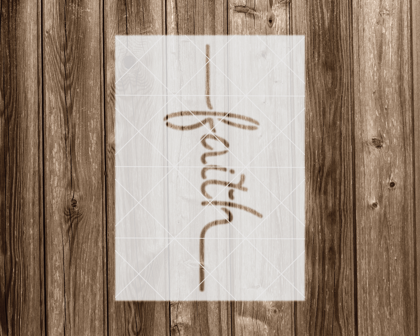 a picture of a cross on a wooden wall