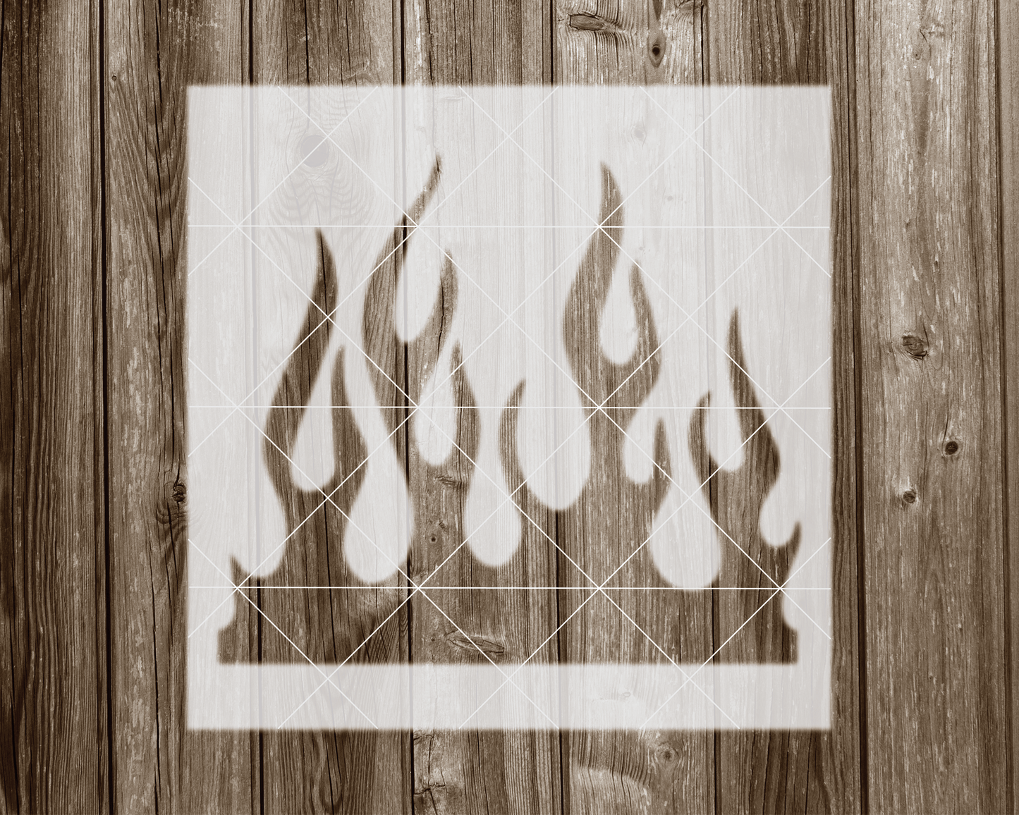 a picture of a fire pattern on a wooden wall