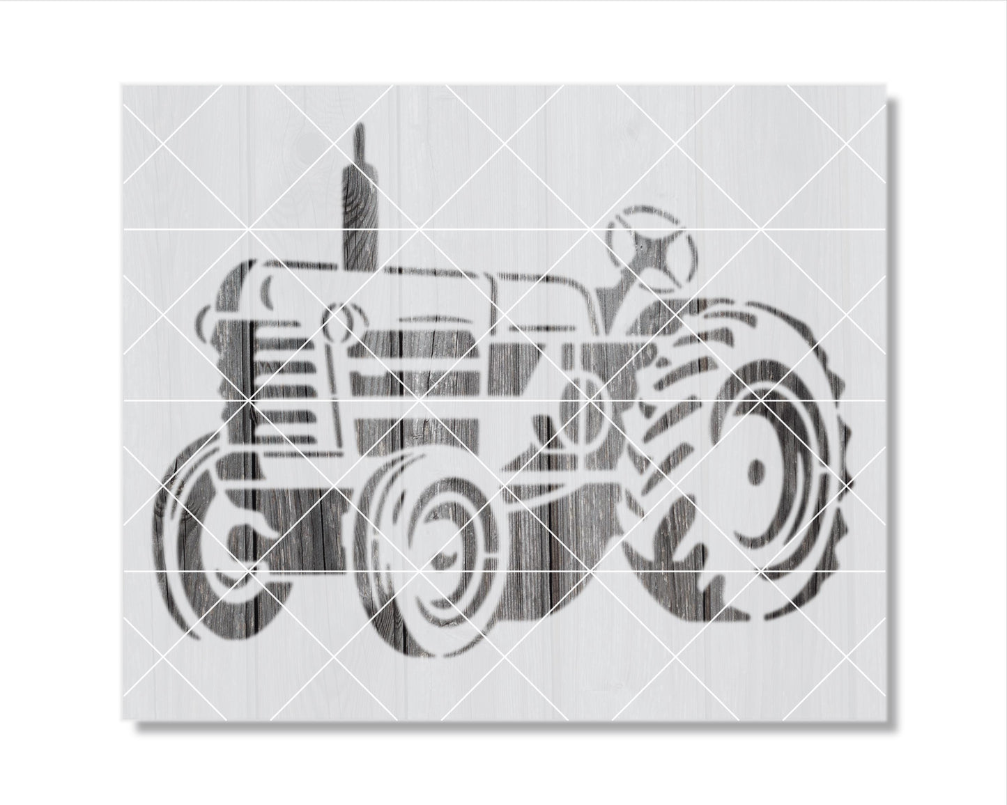 A black and white illustration of a tractor.