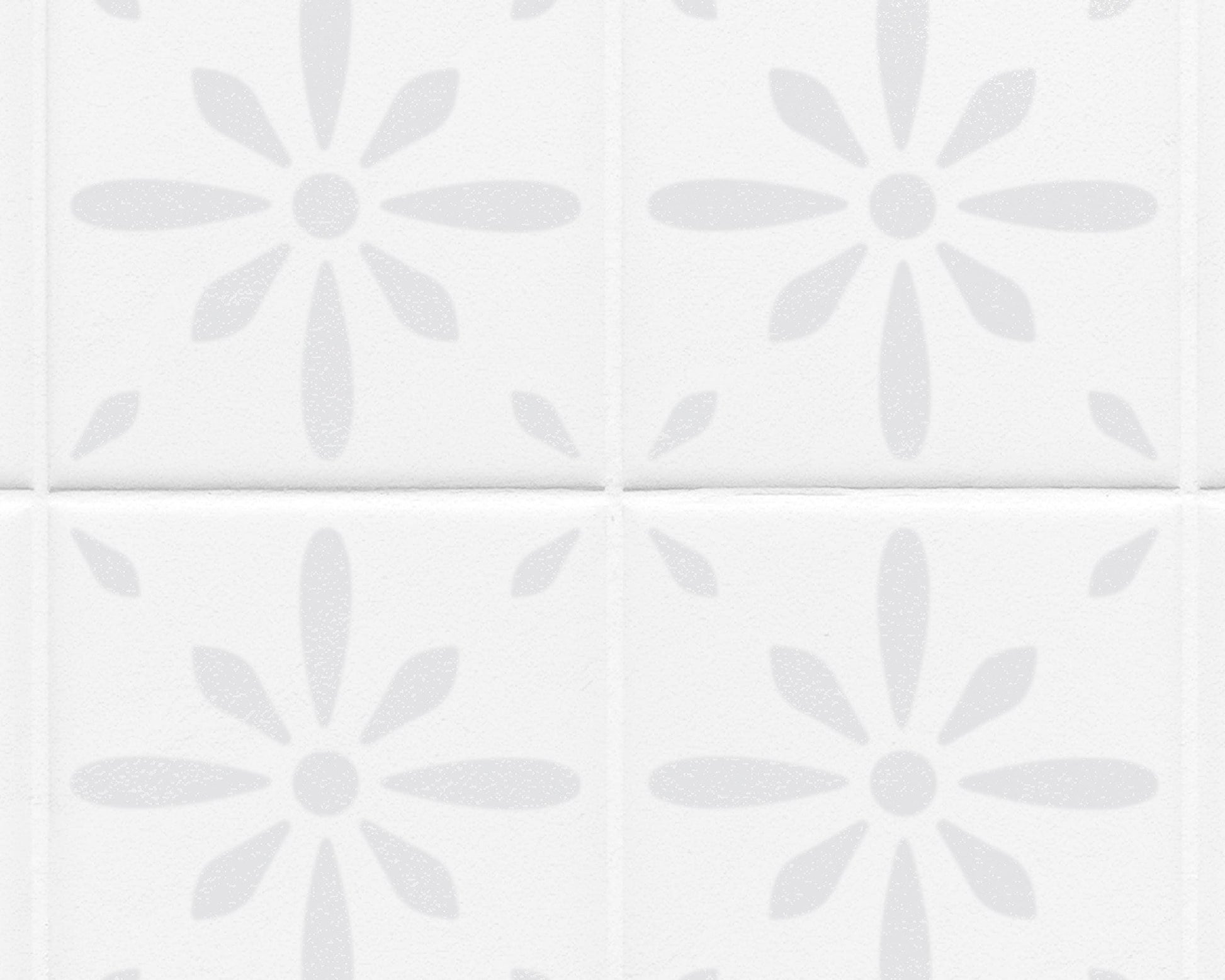 a repeating pattern of white flower-like shapes on a white background.