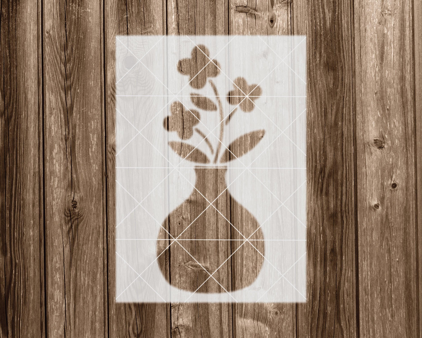 Plant Vase Stencil - Reusable Mylar Craft Stencil for DIY Painting Projects