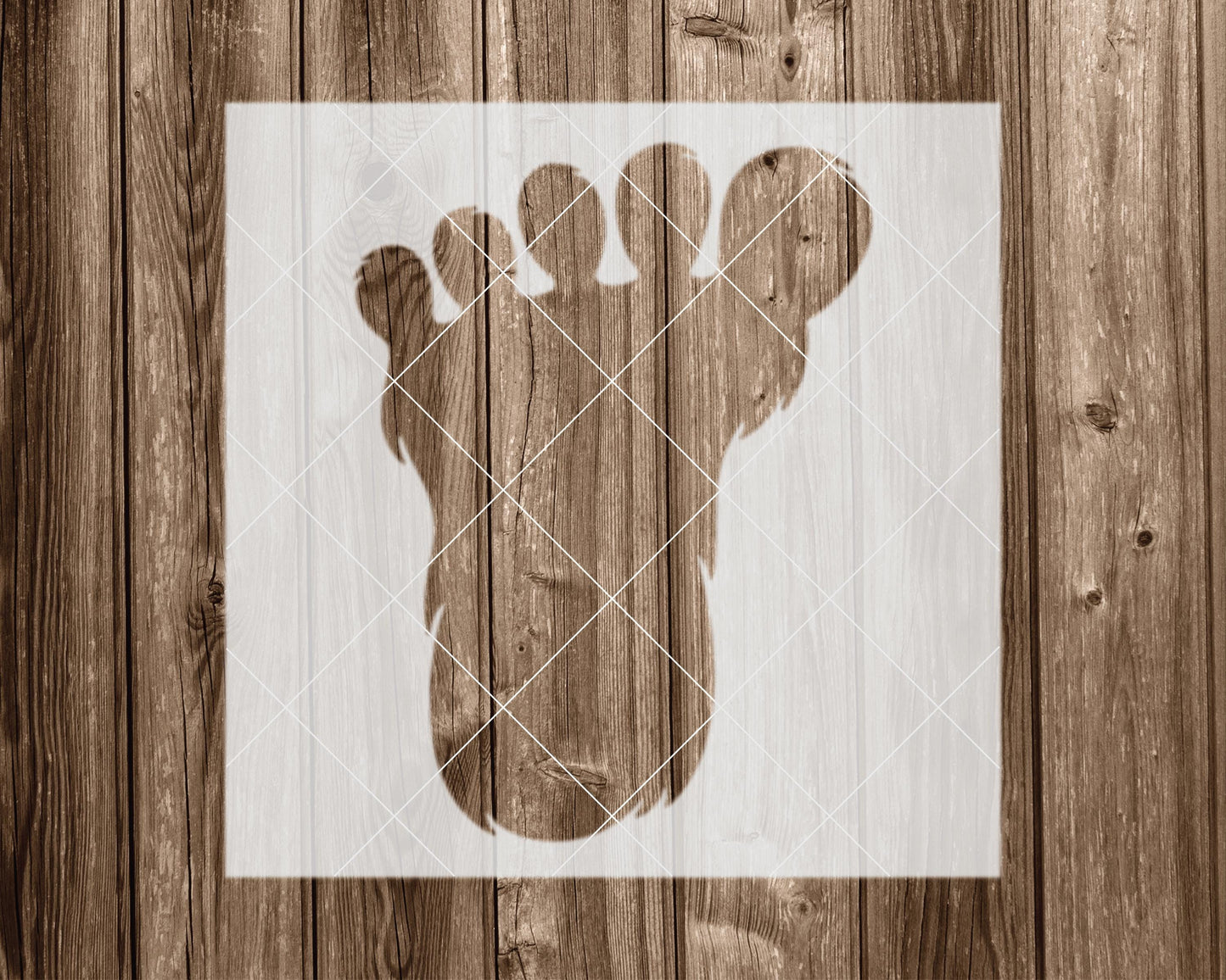 Sasquatch Foot Stencil, Reusable Mylar for Painting and Crafts, 2374