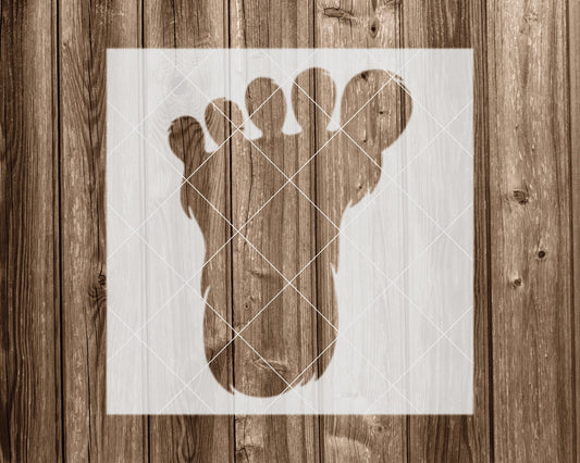 Sasquatch Foot Stencil, Reusable Mylar for Painting and Crafts, 2374