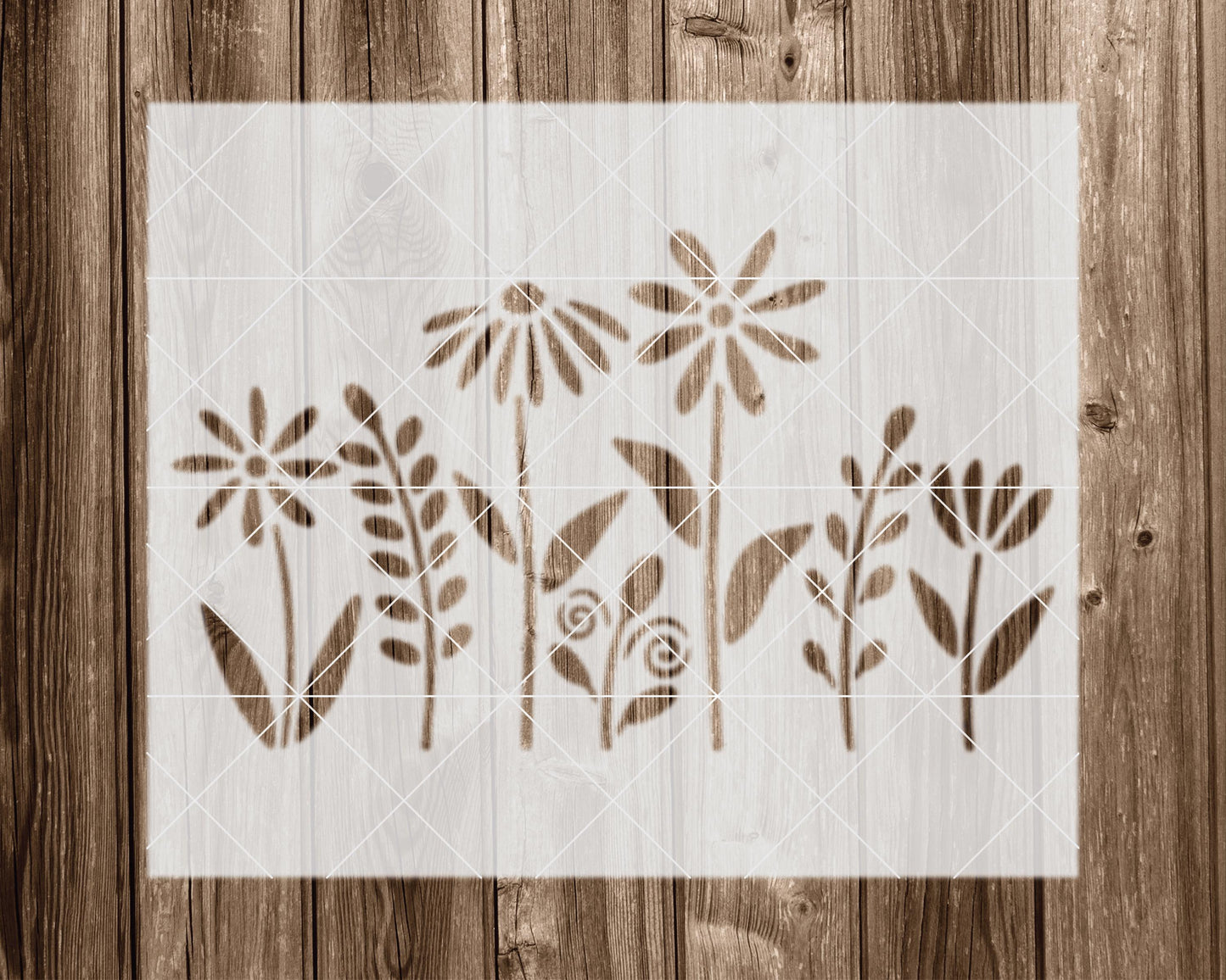 Wildflowers Stencil, Reusable Mylar for Painting and Crafts, 2372