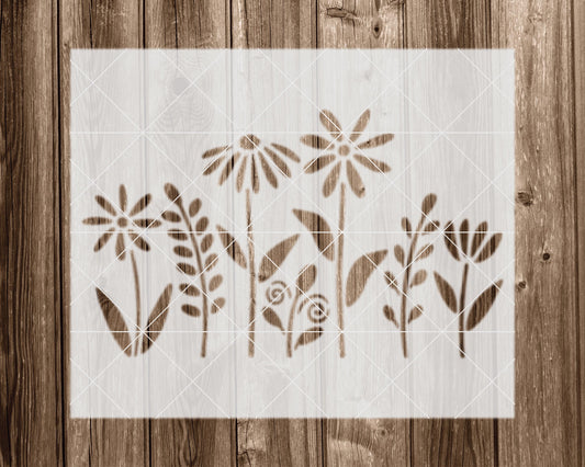 Wildflowers Stencil, Reusable Mylar for Painting and Crafts, 2372