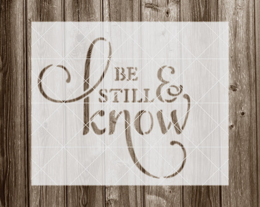 Be Still and Know Stencil, Reusable Stencil For Painting, 2083