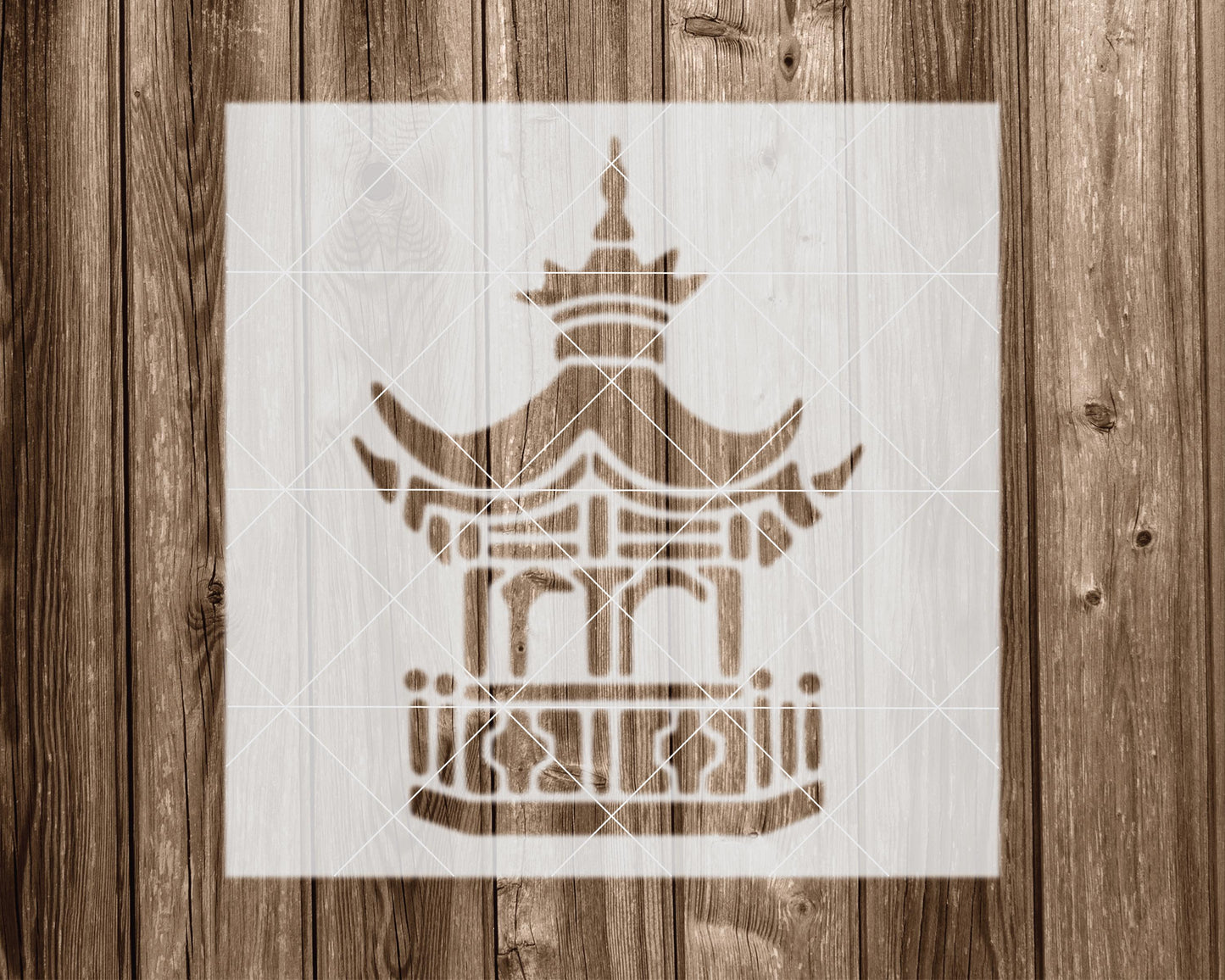Asian Temple Stencil, Reusable Stencil For Painting, 2245