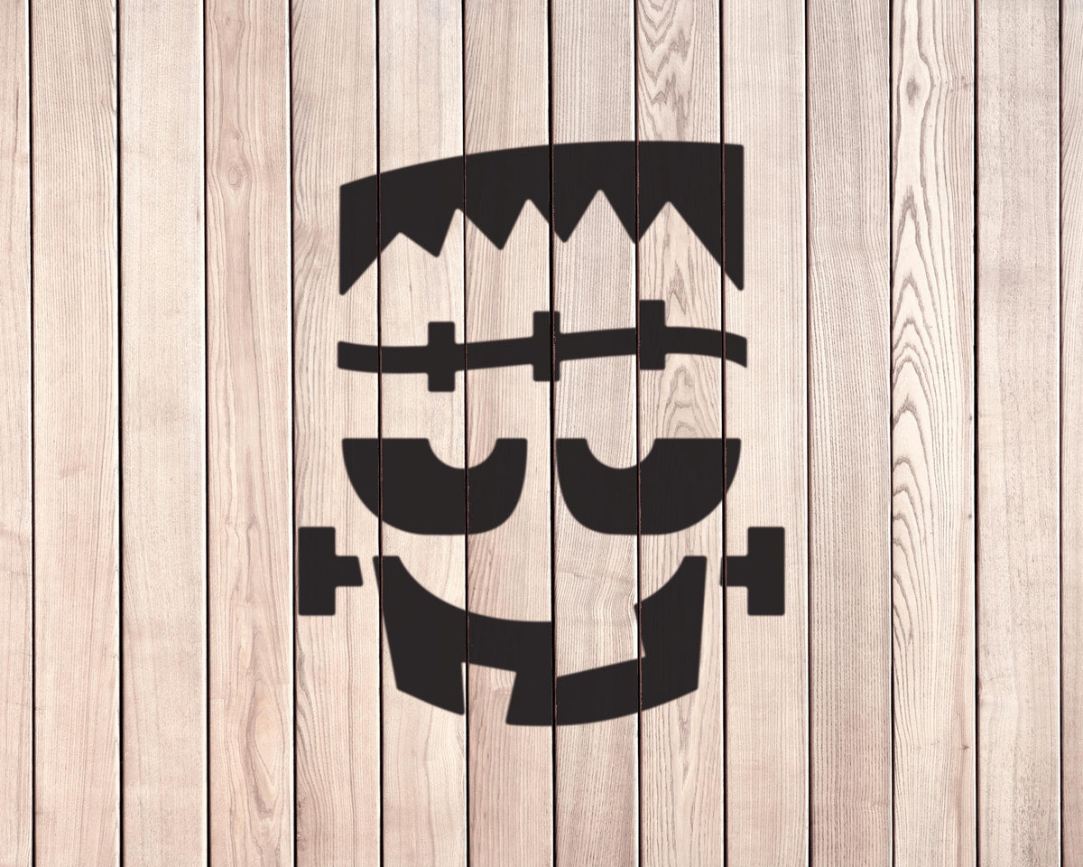 A simple black silhouette of a monster or monster-like figure against a wooden background.
