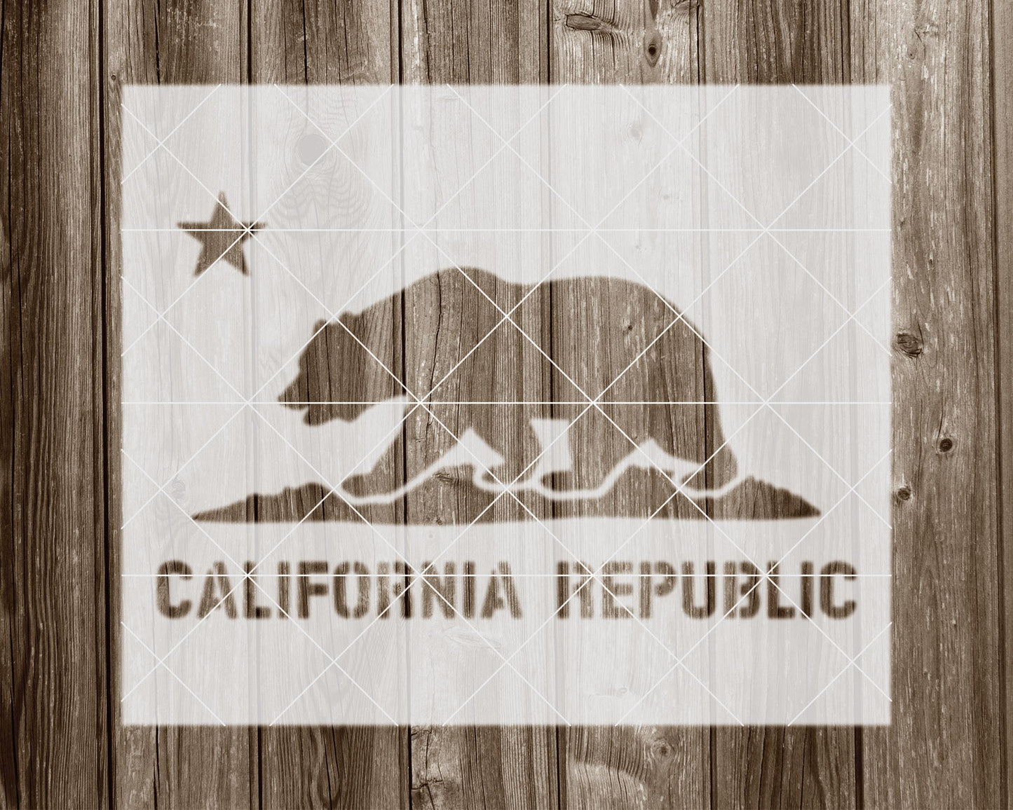 California Flag Stencil, Reusable Stencil For Painting, 2129