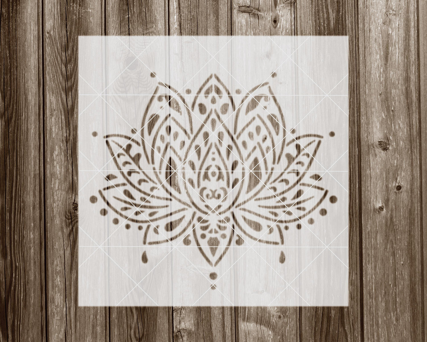 Lotus Stencil, Reusable Stencil For Painting, 2202
