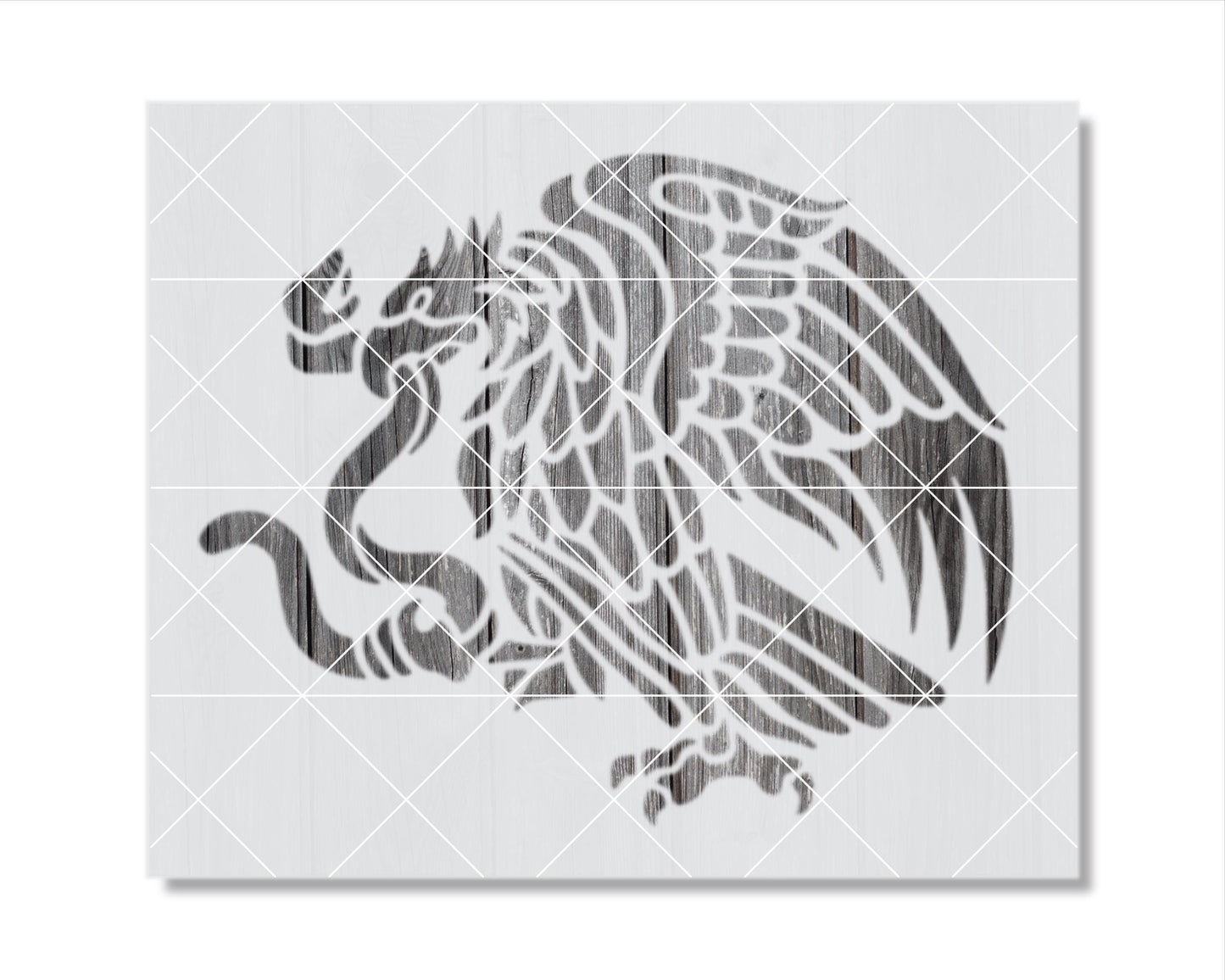 a stylized bird-like creature with intricate patterns and designs.