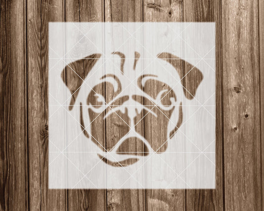 Pug Dog Stencil, Reusable Stencil For Painting, 2298