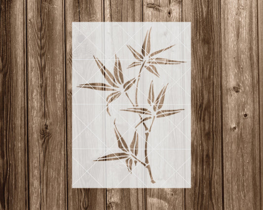 Bamboo Leaves Stencil, Reusable Mylar for Painting and Crafts, 2359