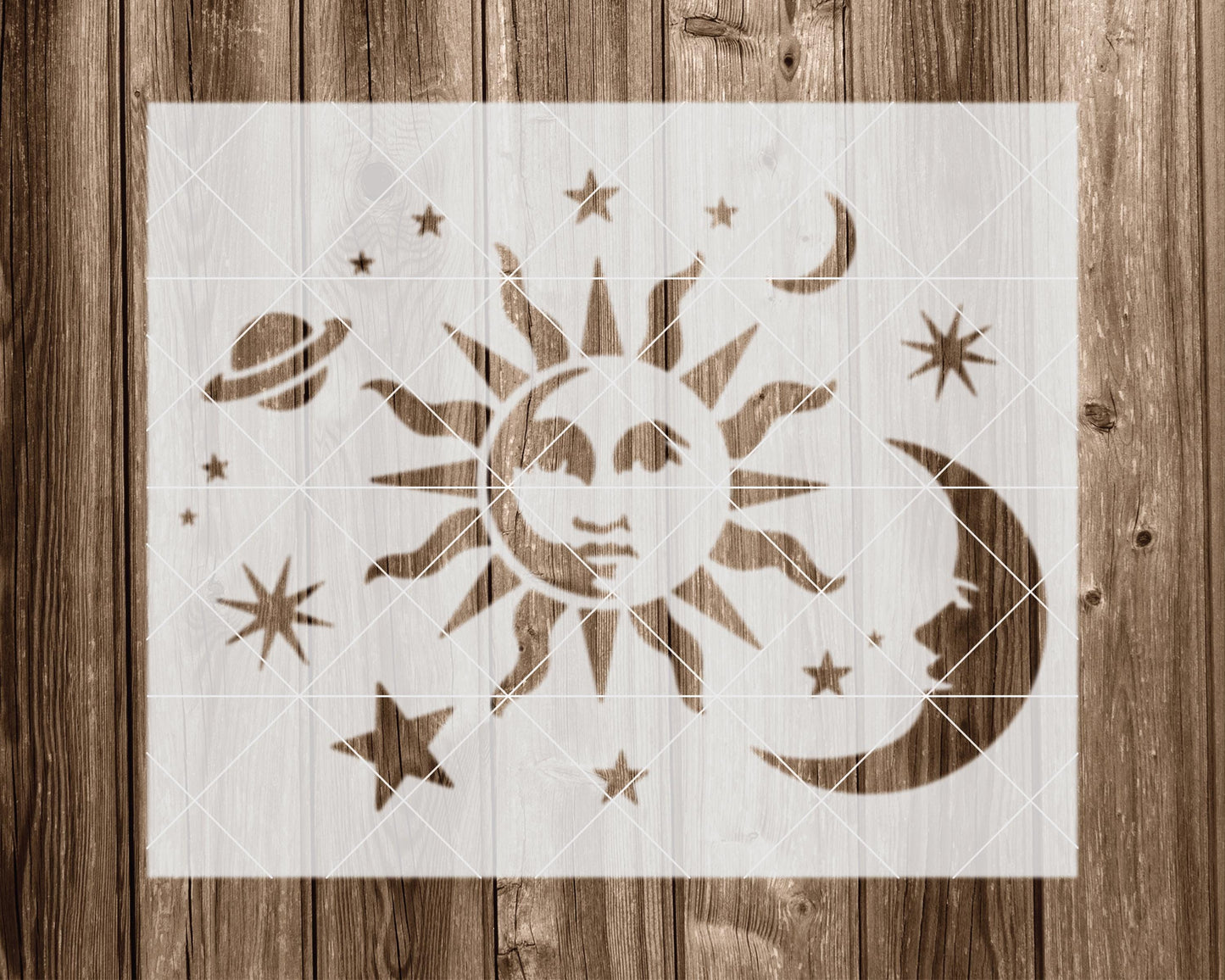 Sun Moon Stars Stencil, Reusable Stencil For Painting, 2381