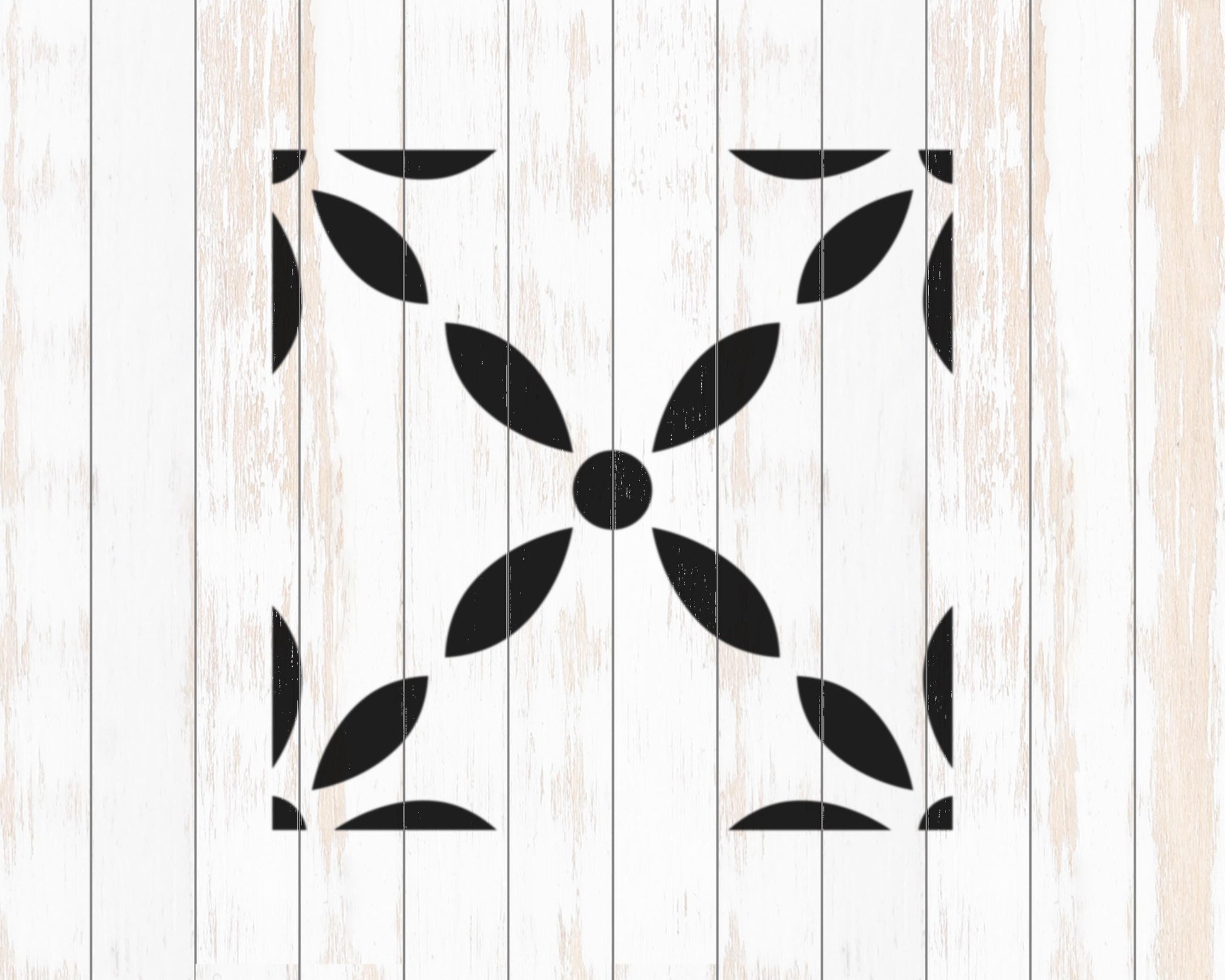 a square pattern with black circles and lines on a white background.
