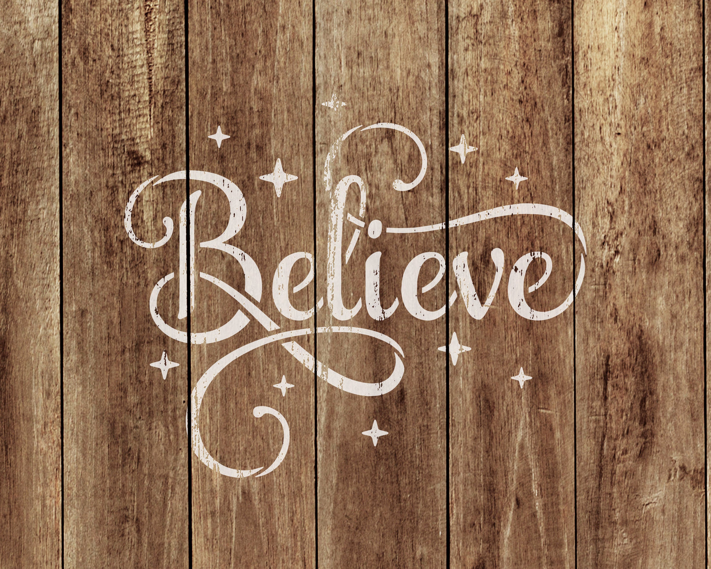 Believe Stencil, Reusable Stencil For Painting, 514