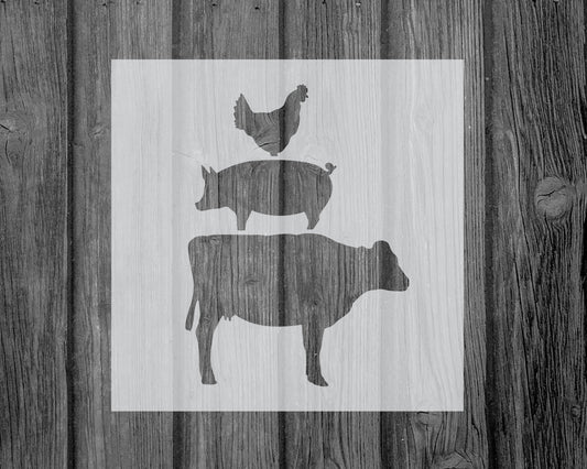 Cow Pig Chicken Stencil, Reusable Stencil For Painting, 830