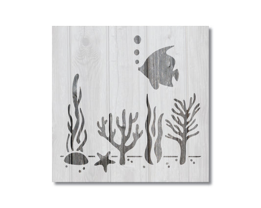 Underwater Sea Stencil, Reusable Stencil For Painting, 168