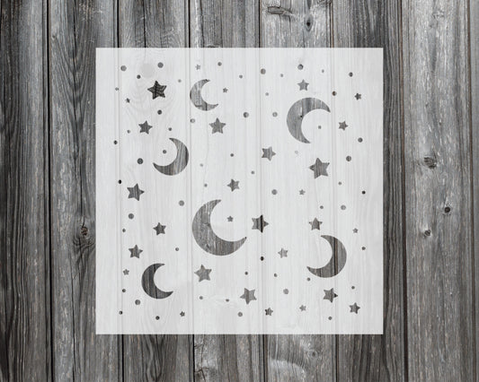 Moons Stars Stencil, Reusable Stencil For Painting, 883