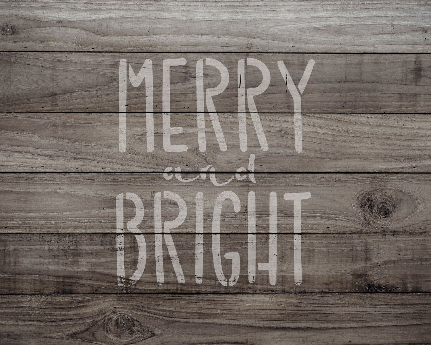 Merry and Bright Stencil, Reusable Stencil For Painting, 900