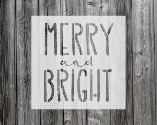 Merry and Bright Stencil, Reusable Stencil For Painting, 900