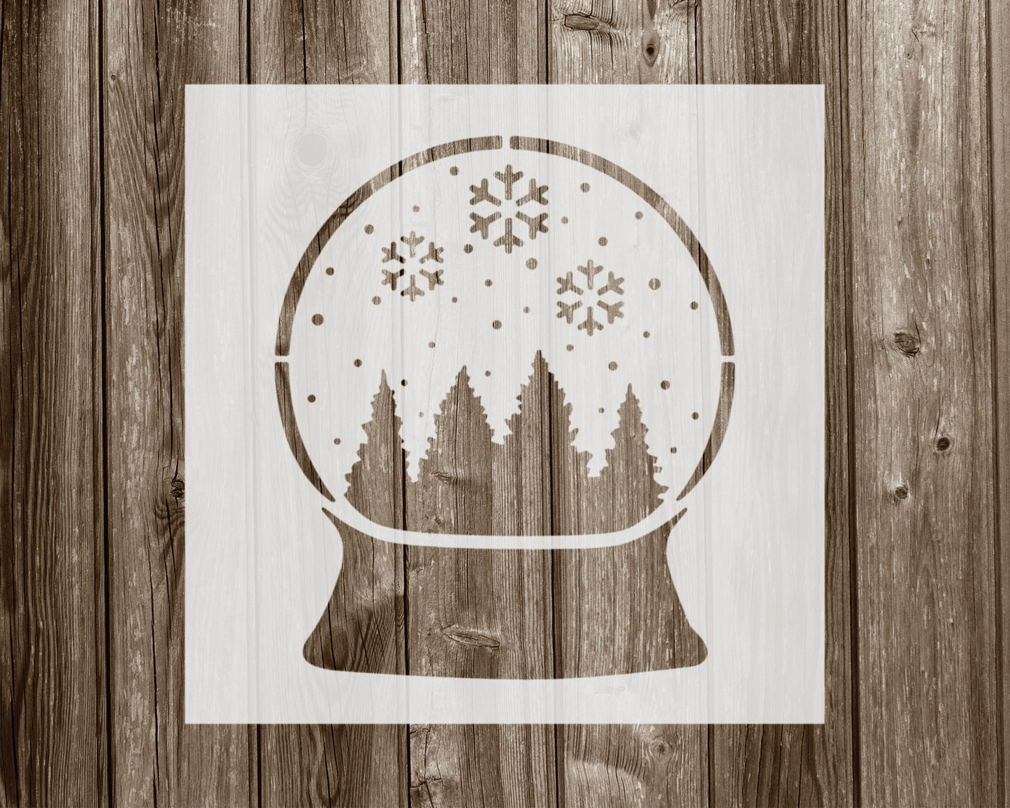 Snow Globe Stencil, Reusable Stencil For Painting, 909