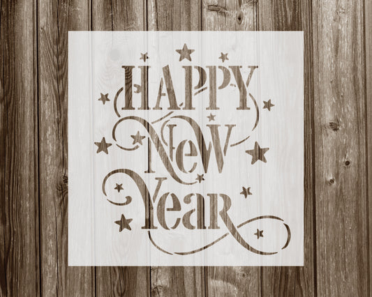 Happy New Year Stencil, Reusable Stencil For Painting, 917