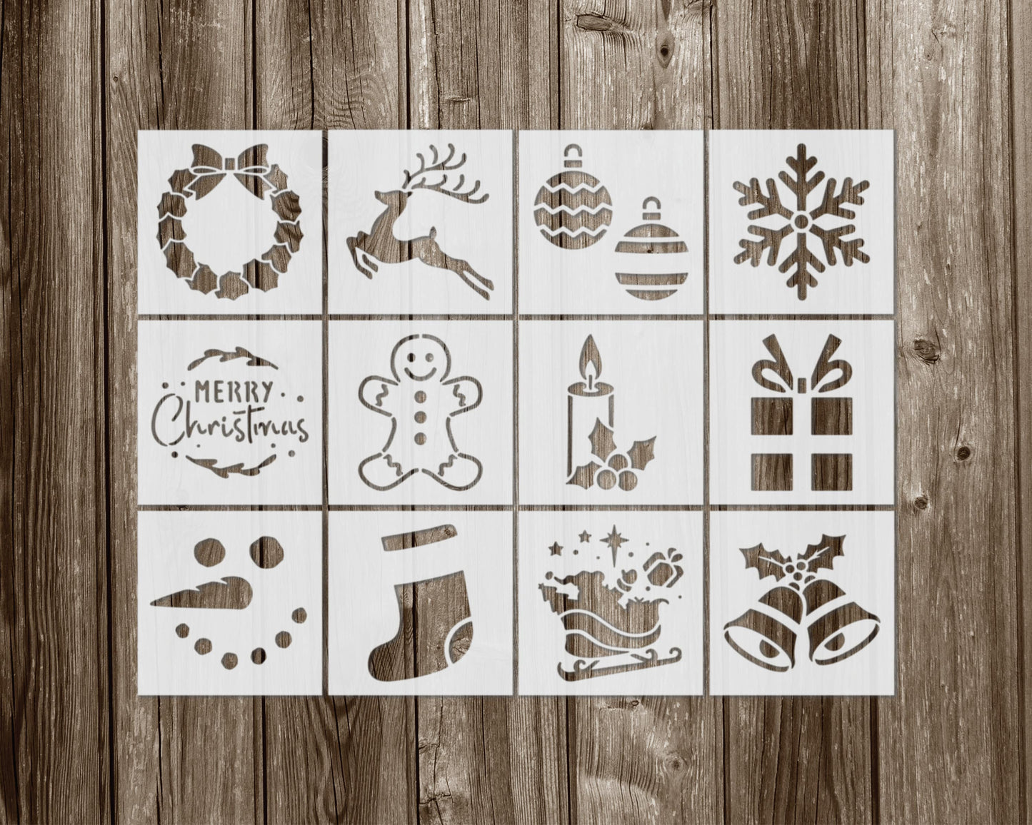 Christmas Stencils Set, Reusable Craft Stencils For Painting, 904