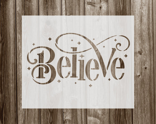 Believe Stencil, Reusable Stencil For Painting, 920