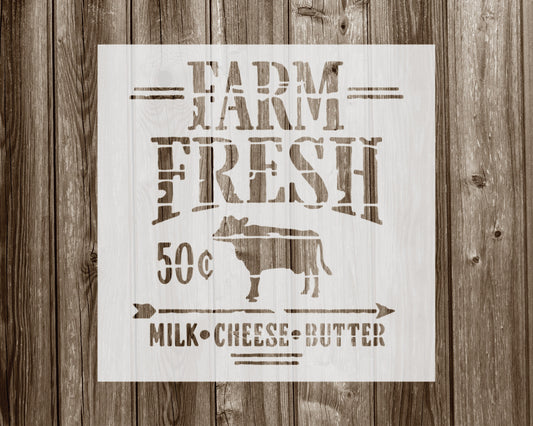 Farm Fresh Milk Stencil, Reusable Stencil For Painting, 465