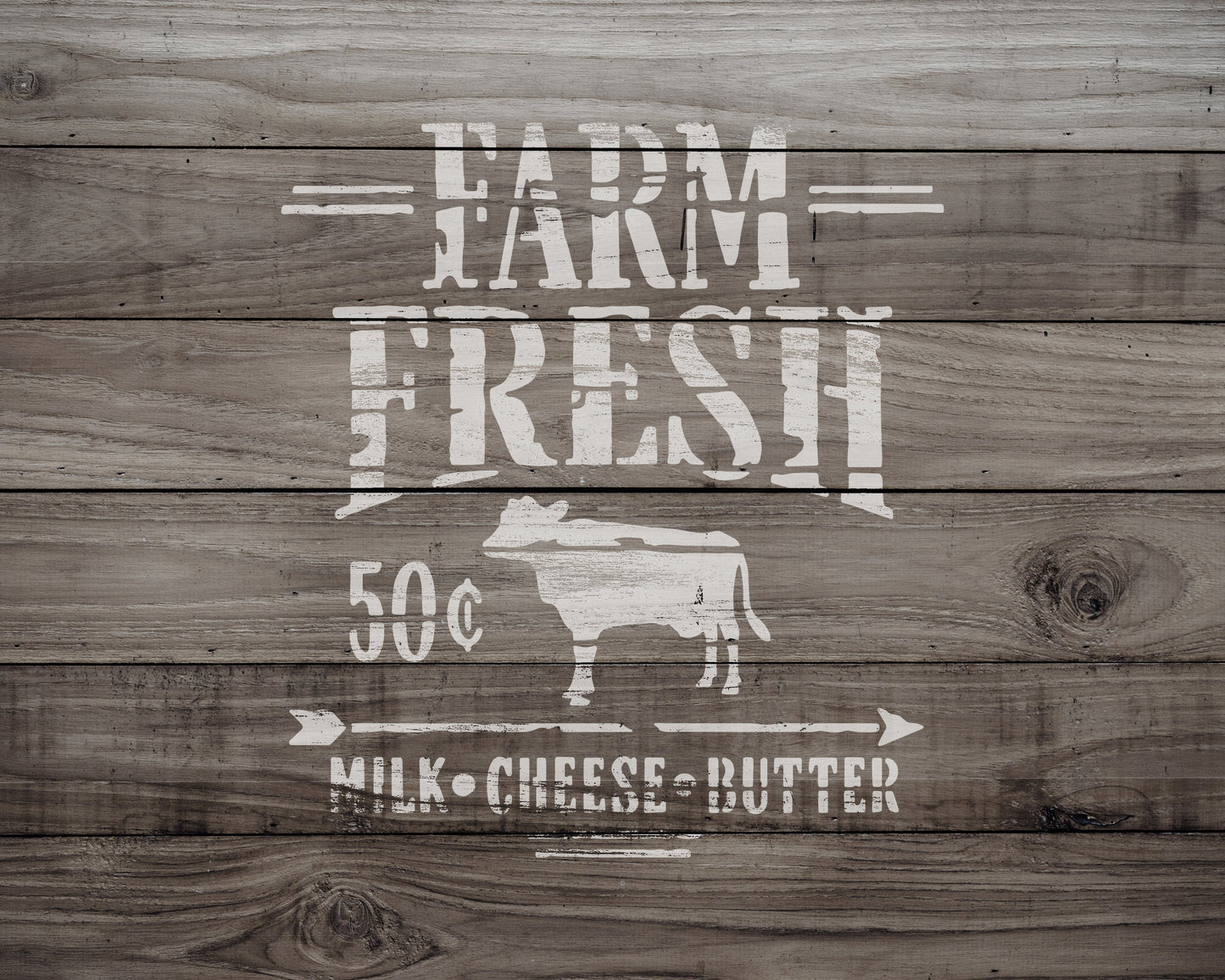 Farm Fresh Milk Stencil, Reusable Stencil For Painting, 465