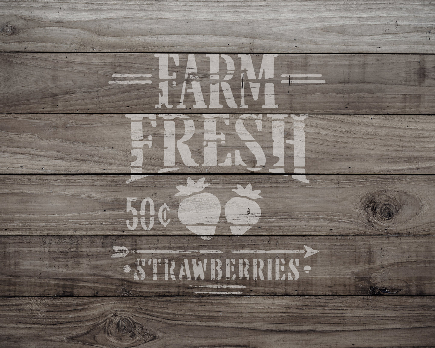 Farm Fresh Strawberries Stencil, Reusable Stencil For Painting, 924