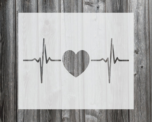 Heartbeat Stencil, Reusable Stencil For Painting, 942