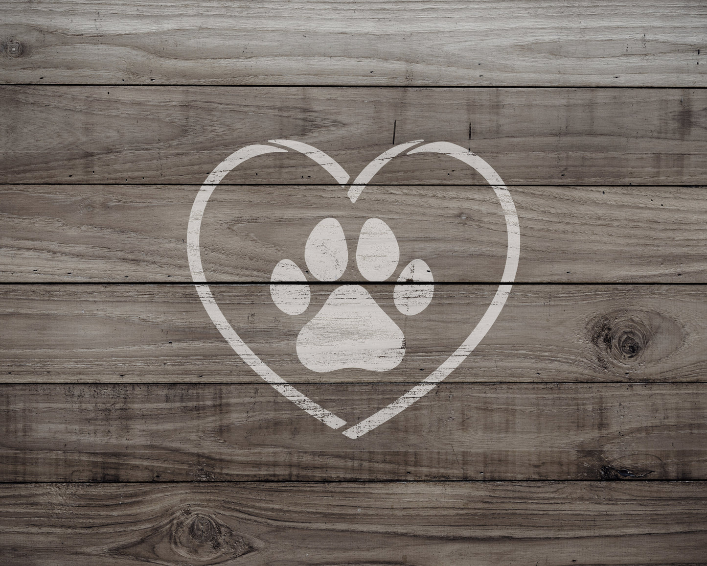 Heart with Paw Stencil, Reusable Stencil For Painting, 937