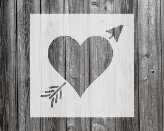 Heart with Arrow Stencil, Reusable Stencil For Painting, 946