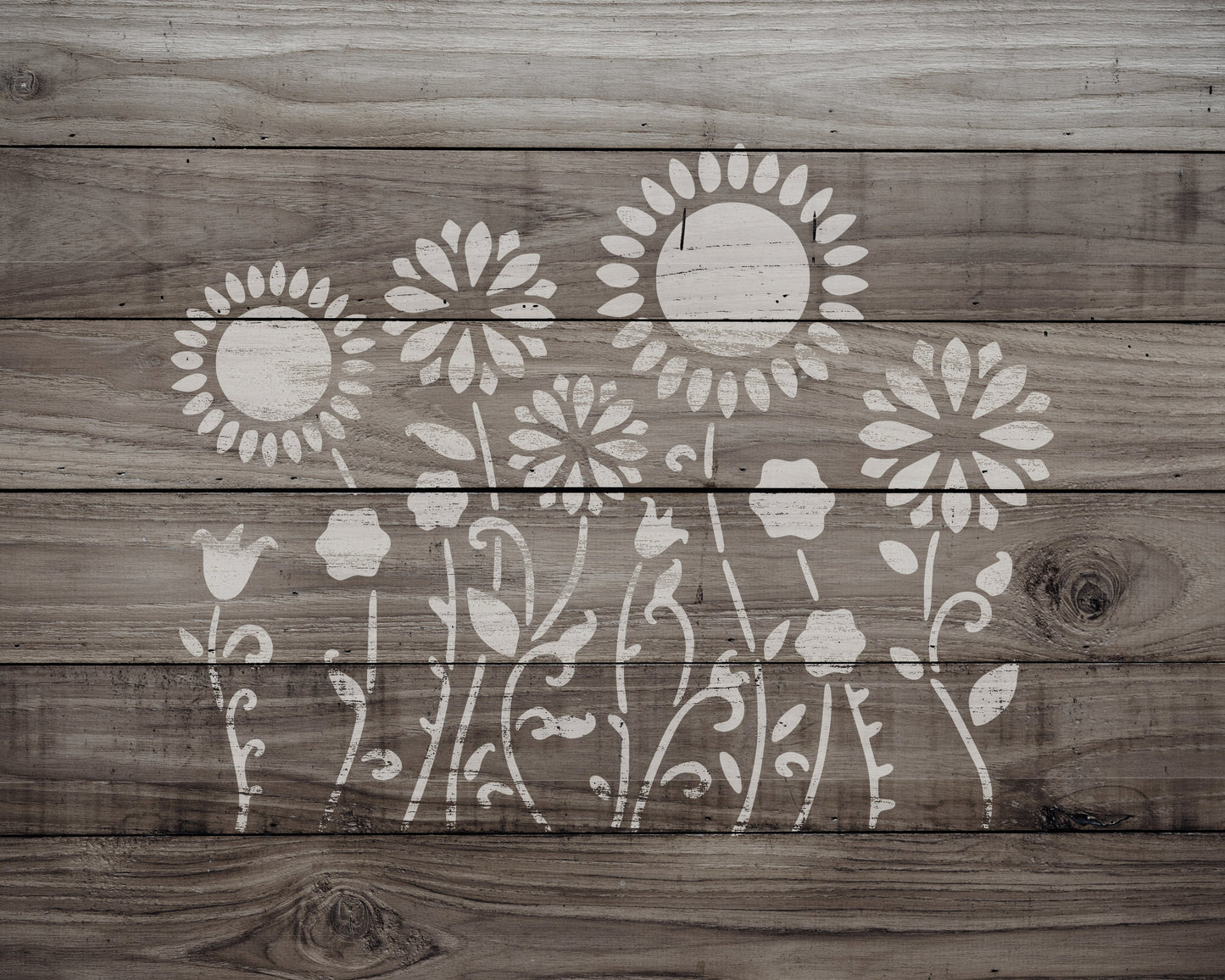 Wildflowers Stencil, Reusable Stencil For Painting, 968