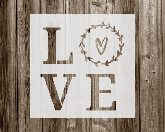 Love Wreath Stencil, Reusable Stencil For Painting, 975