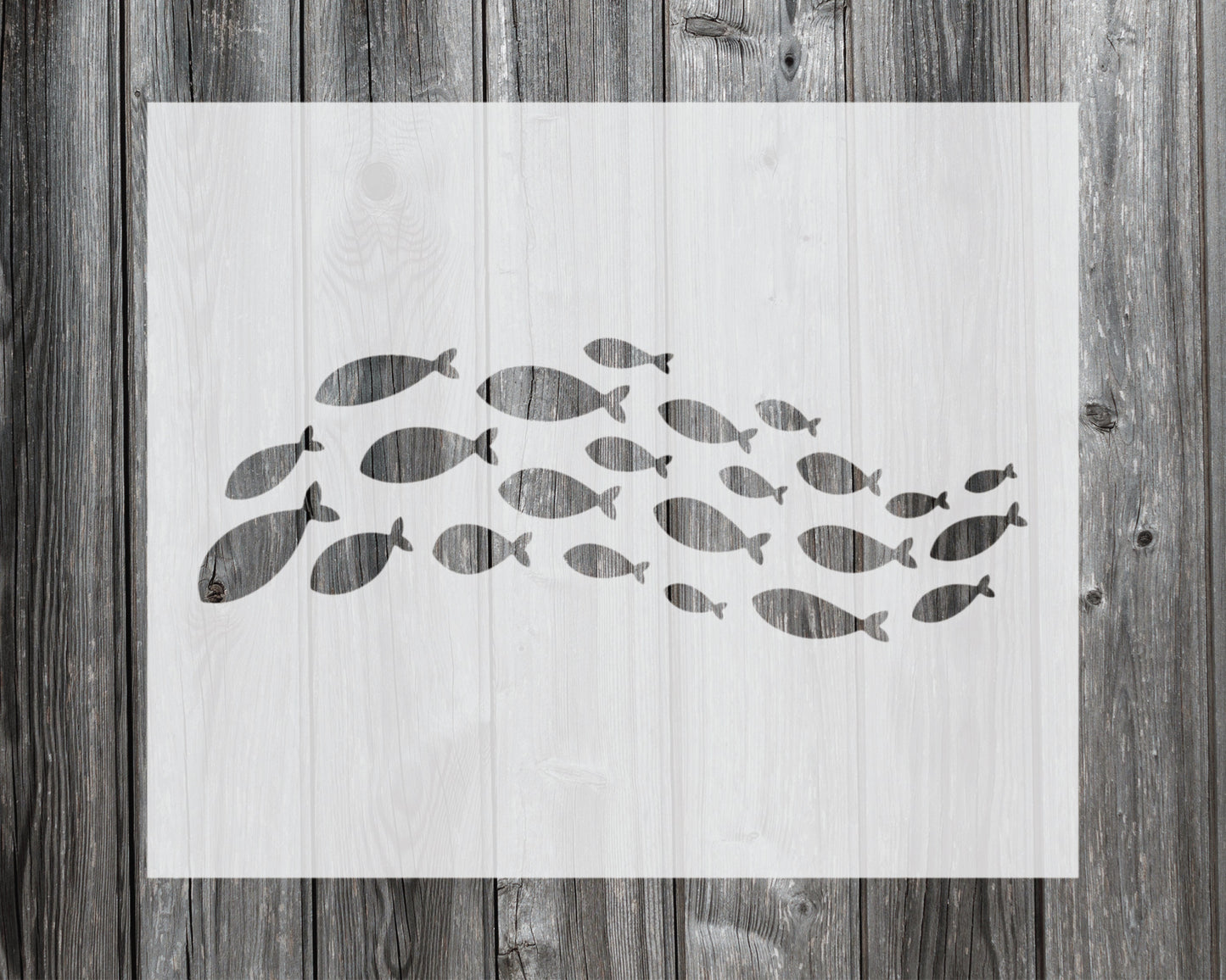 School Of Fish Stencil, Reusable Stencil For Painting, 1024