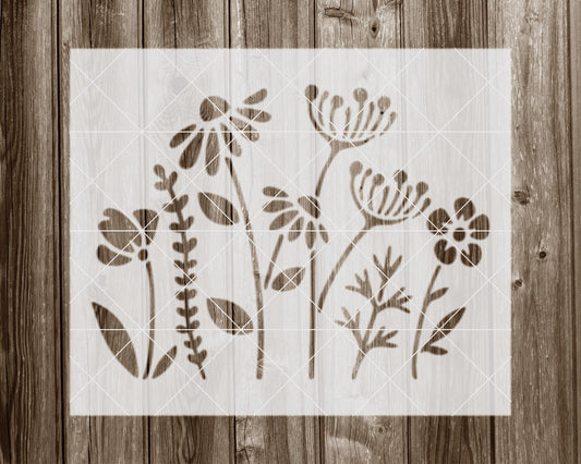 Wildflowers Stencil, Reusable Stencil For Painting, 1093