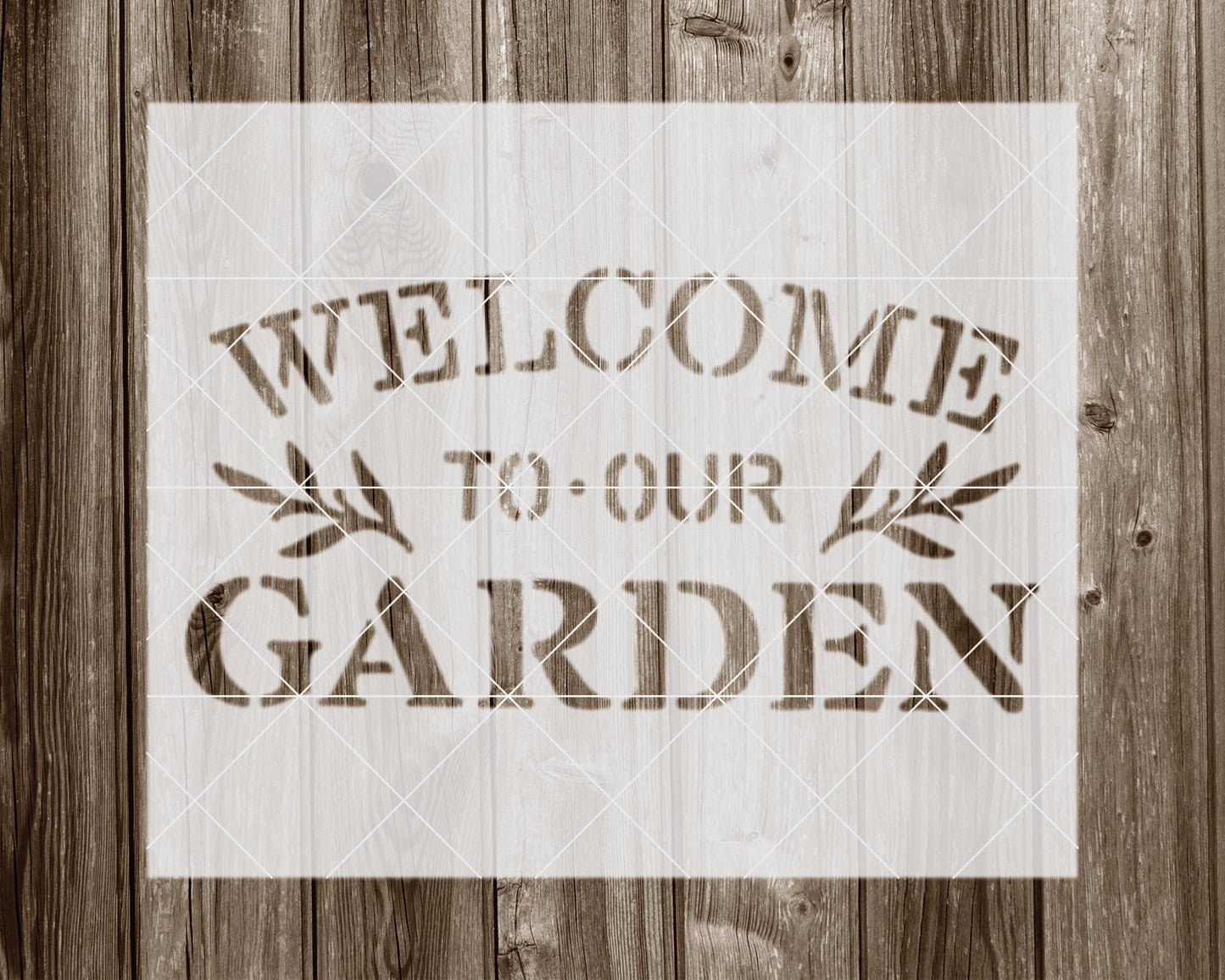 Welcome To Our Garden Stencil, Reusable Stencil For Painting, 1070