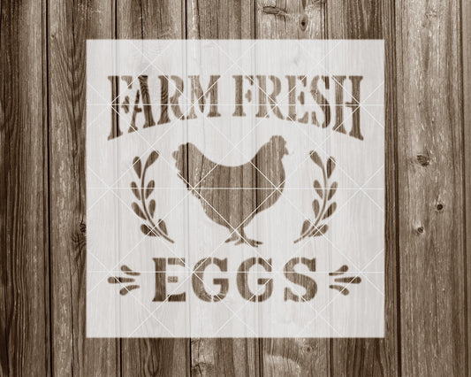 Farm Fresh Eggs Stencil, Reusable Stencil For Painting, 2015