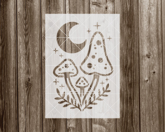 Mushrooms Stencil, Reusable Stencil For Painting, 2018