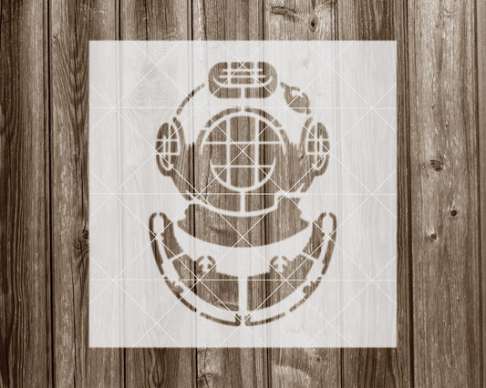 Dive Helmet Stencil, Reusable Stencil For Painting, 2016