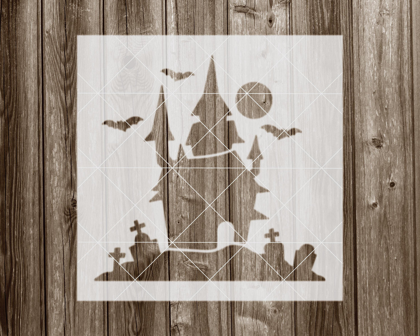 Haunted House Stencil, Reusable Stencil For Painting, 2026