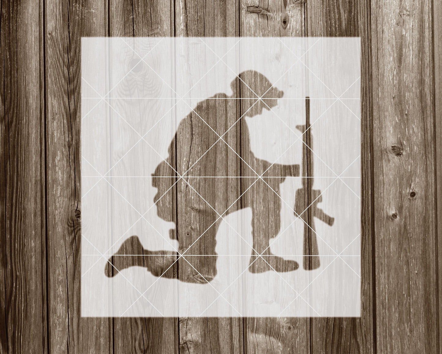 Soldier Kneeling Stencil, Reusable Stencil For Painting, 2022